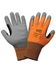 image of Global Glove Samurai CR919 Orange/Gray Large Cut-Resistant Gloves - ANSI A4 Cut Resistance - Polyurethane Palm & Fingers Coating - CR919/LG