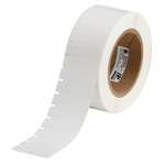 image of Brady THT-122-461-3 Die-Cut Printer Label Roll - 0.75 in x 1/2 in - Polyester - Clear / White - B-461 - 62354