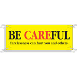 image of Brady B-450 Vinyl Rectangle Yellow Safety Awareness Sign - 10 ft Width x 3 1/2 ft Height - 50905