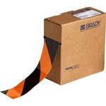 image of Brady ToughStripe Black / Orange Floor Marking Tape - 2 in Width x 100 ft Length - 0.008 in Thick - 84523