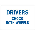 image of Brady B-120 Fiberglass Reinforced Polyester Rectangle White Truck Driver Instruction Sign - 14 in Width x 10 in Height - 75097