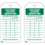 image of Brady 86437 Green on White Polyester / Paper Eye Wash Eye Wash Tag - 3 in Width - 5 3/4 in Height - B-837