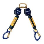 image of 3M DBI-SALA Nano-Lok Quick Connect Twin-Leg Self-Retracting Lifeline 3101271 - 6 ft Length - Aluminum Carabiner