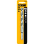 image of Dewalt 29/64 in Jobber Length Drill Bit DW1129 - Split 135° Point - Black & Gold Finish - 5 3/4 in Overall Length - 4.19 in Flute - High-Speed Steel - 3-Flatted Shank