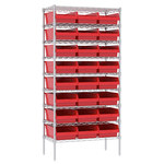 image of Akro-Mils Adjustable Red Gray Steel Open Adjustable Wire Shelving - 24 - AWS183630018 RED