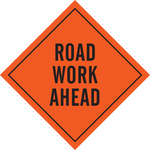 image of Brady Mesh Diamond Orange Road Construction Sign - 48 in Width x 48 in Height - 57021