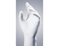 image of Ansell BioGard White Large Disposable Cleanroom Glove - 9.6 in Length - Smooth Finish - 119619