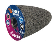 image of Weiler Tiger Ceramic Abrasive Cone - 2 in Length - 5/8-11 UNC Center Hole - 68403