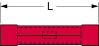 image of 3M Scotchlok BSV18Q Red Butted Vinyl Plastic Butted Butt Connector - 1 in Length - 0.145 in Max Insulation Outside Diameter - 0.145 in Inside Diameter - 59998