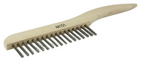 image of Weiler Stainless Steel Hand Wire Brush - 9.9 in Width x 2.2 in Length - 0.012 in Bristle Diameter - 44101