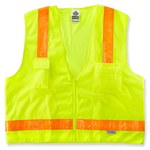 image of Ergodyne Glowear High-Visibility Vest 8250ZHG 21445 - Size Large/XL - High-Visibility Lime