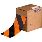image of Brady ToughStripe Black / Orange Floor Marking Tape - 4 in Width x 100 ft Length - 0.008 in Thick - 84525