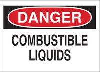 image of Brady B-401 Polystyrene Rectangle White Flammable Material Sign - 10 in Width x 7 in Height - 22317