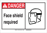 image of Brady B-946 Vinyl Rectangle PPE Sign - 14 in Width x 10 in Height - Pressure Sensitive Adhesive - 119940