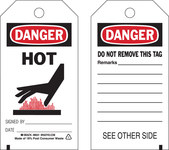 image of Brady 86541 Black / Red on White Polyester Equipment Safety Tag - 3 in Width - 5 3/4 in Height - B-851
