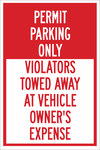 image of Brady B-555 Aluminum Rectangle White Parking Restriction, Permission & Information Sign - 12 in Width x 18 in Height - 124389