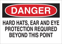 image of Brady B-302 Polyester Rectangle White PPE Sign - 10 in Width x 7 in Height - Laminated - 88609
