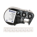 image of Brady M4-82-499 Aggressive Adhesive Multi-Purpose Labels - 0.375 in x 0.375 in - Nylon - Black on White - B-499 - 59225