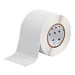 image of Brady THT-55-428-1 Die-Cut Printer Label Roll - 4 in x 2 in - Polyester - Silver - B-428 - 30247