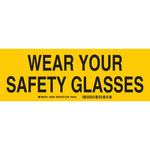 image of Brady B-555 Aluminum Rectangle Yellow PPE Sign - 10 in Width x 3.5 in Height - 46838