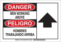 image of Brady B-555 Aluminum Rectangle White Equipment Safety Sign - 10 in Width x 7 in Height - Language English / Spanish - 125277