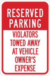image of Brady B-555 Aluminum Rectangle White Parking Restriction, Permission & Information Sign - 12 in Width x 18 in Height - 124383