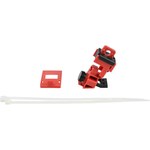 image of Brady TAGLOCK Red Fiberglass Reinforced Nylon/Polypropylene Circuit Breaker Lockout Device 148690 - Clamp-On - 1 breaker slots - 1.064 in Width - 1.272 in Height - 754473-58180