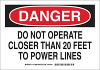 image of Brady B-555 Aluminum Rectangle White Equipment Safety Sign - 10 in Width x 7 in Height - 127806