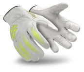 image of HexArmor Chrome Series 4081 White/Yellow 6 Goatskin Leather/SuperFabric Cut and Sewn Cut-Resistant Gloves - ANSI A8 Cut Resistance - 4081-XS (6)