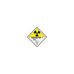 image of Brady 121473 Black / Red / Yellow on White Square Vinyl Radiation Hazard Label - 4 in Width - 4 in Height - B-7569