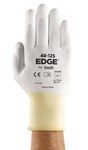 image of Ansell Edge 48-125 White 9 Knit Work Gloves - Polyurethane Palm & Fingers Coating - 48-125 9