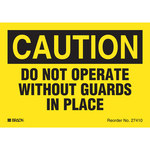 image of Brady Bradylite 27410LS Black on Yellow Reflective Sheeting Equipment Safety Label - 5 in Width - 3.5 in Height - B-997