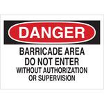 image of Brady B-555 Aluminum Rectangle White Restricted Area Sign - 14 in Width x 10 in Height - 40640