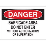image of Brady B-302 Polyester Rectangle White Restricted Area Sign - 10 in Width x 7 in Height - Laminated - 84036