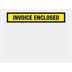 image of Tape Logic Yellow Invoice Enclosed Envelopes - 5 1/2 in x 7 1/2 in - 2 mil Thick - 13305