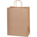image of Kraft Shopping Bags - 5 in x 10 in x 13 in - SHP-3900