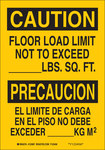 image of Brady B-555 Aluminum Rectangle Yellow Equipment Safety Sign - 10 in Width x 14 in Height - Language English / Spanish - 38345