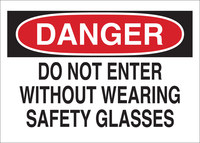 image of Brady B-401 Polystyrene Rectangle White PPE Sign - 14 in Width x 10 in Height - 22605