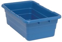 image of Quantum Storage TUB2516-8BL Cross Stack Tub - Blue - Polypropylene - QUANTUM TUB2516-8 BLUE