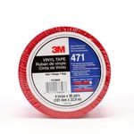 image of 3M 471 Red Marking Tape - 4 in Width x 36 yd Length - 5.2 mil Thick - 68828