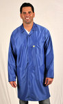 image of Tech Wear LIC-43-L ESD / Anti-Static Lab Coat - Large - Blue - LIC-43 LG