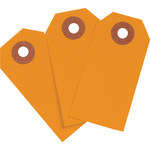 image of Brady 102128 Orange Rectangle Cardstock Blank Tag - 1 3/8 in 1 3/8 in Width - 2 3/4 in Height - 01352