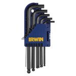 image of Irwin TorqueZone Ball End Hex Key Set 2001397 - Chrome Vanadium Steel - 94608
