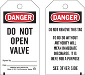 image of Brady 65357 Black / Red on White Polyester Equipment Safety Tag - 3 in Width - 5 3/4 in Height - B-851