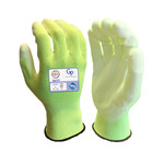 image of Armor Guys Duty GP 06-027 Hi-Vis Yellow/White Large Polyester Work Gloves - Polyurethane Palm & Fingers Coating - 06-027-L