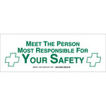 image of Brady B-401 Polystyrene Rectangle White Protection Awareness Sign - 14 in Width x 5 in Height - 124623