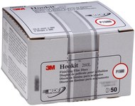 image of 3M Hookit 260L Coated Aluminum Oxide White Hook & Loop Disc - Film Backing - P800 Grit - Super Fine - 3 in Diameter - 00910