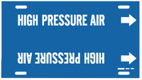 image of Brady 4329-H Strap-On Pipe Marker, 10 in to 15 in - Air & Duct - Plastic - White on Blue - B-915 - 67355