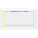 image of Yellow Hazardous Waste Envelopes - 10 in x 5.5 in - 2 Mil Poly Thick - 8284