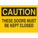 image of Brady B-120 Fiberglass Reinforced Polyester Rectangle Yellow Door Sign - 10 in Width x 7 in Height - 70542